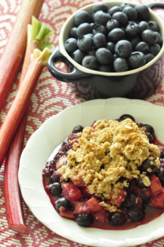 Rhubarb Blueberry Crisp