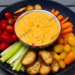 Red Pepper Hummus with Vegetables and Ficelles