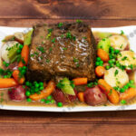 Whole Round Eye Roast with Gravy and Vegetables