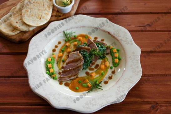 Roasted Leg of Lamb with Wilted Kale