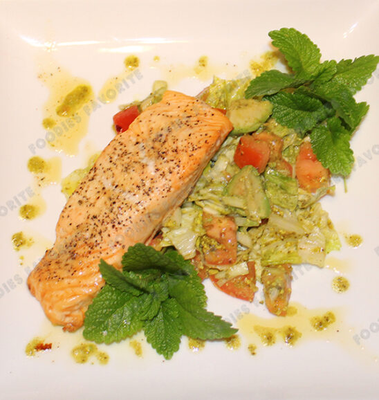 Salmon Salad with Mint Pesto