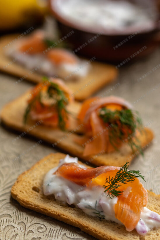 gravlax on melba toast